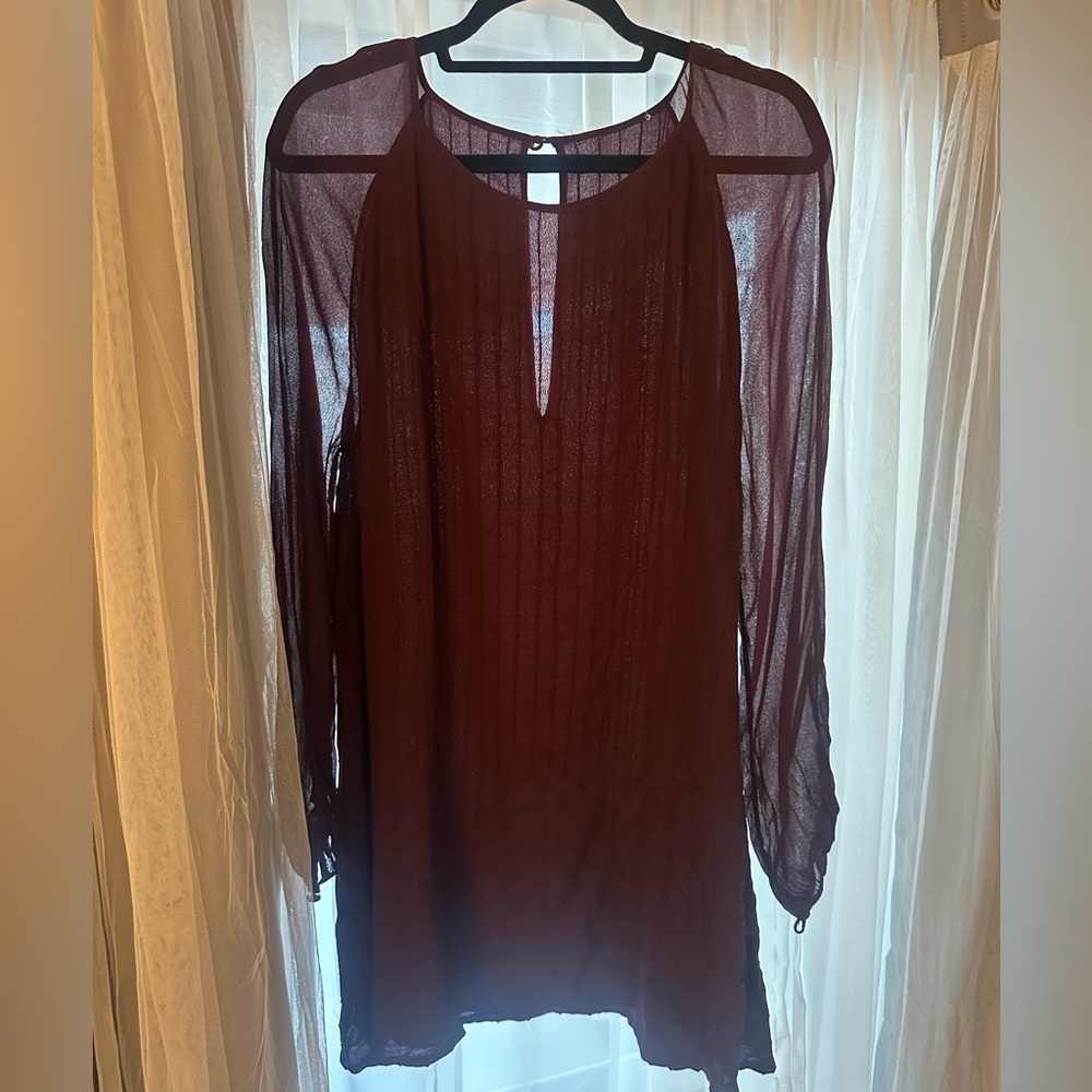 Cleobella Maroon Long Sleeve A Line Dress - Picture 6 of 12